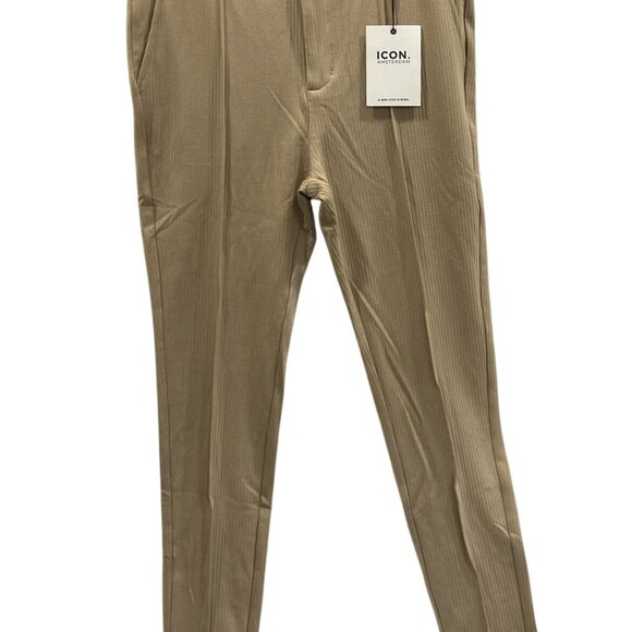 Icon Amsterdam Pants Mens 34 Khaki Tan Amari Trousers Golf Business Casual Slack - Picture 1 of 6